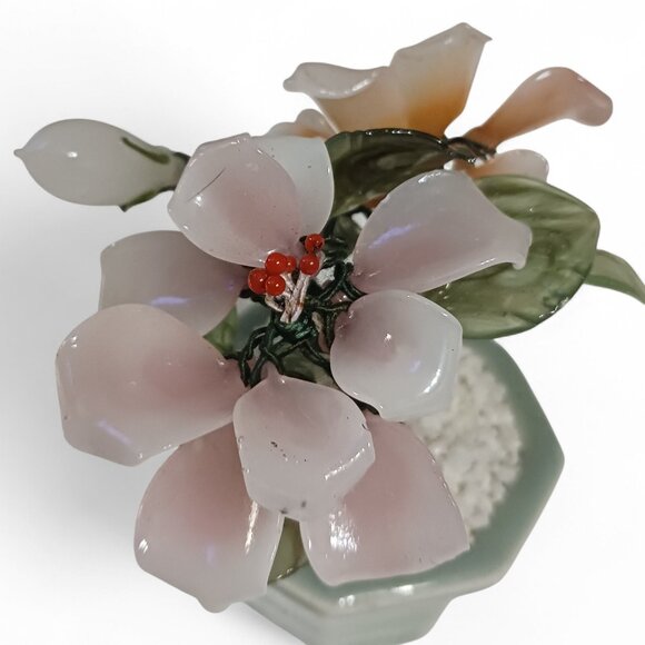 🌸Vintage Chinoiserie Glass Flower Bonsai Set (2)🌸 - Picture 11 of 16